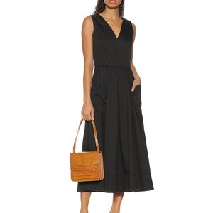 CO Essentials Patch Pocket Sateen Midi Dress